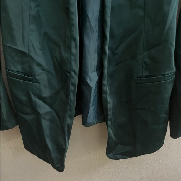 Sz 32 Vero Moda woman jacket/ blazer round long sleeve 3 pockets emerald green - Picture 6 of 13